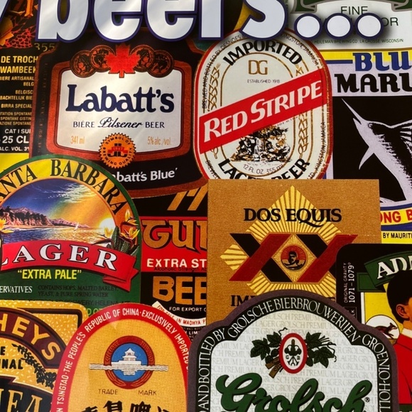 Beers Logos Collage Large Poster College Collection Wall Room Decor, Size 24x36 - Picture 8 of 8
